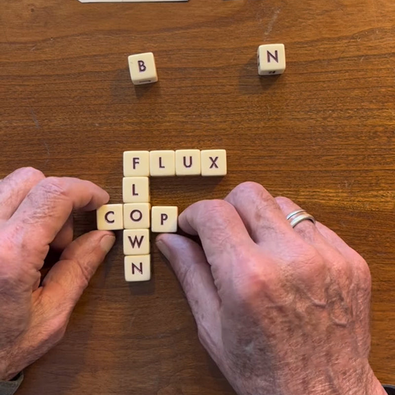 Crossword Solitaire Dice Game with 12Pcs Dice Letters