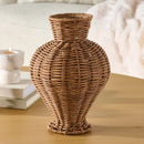 Woven Faux Rattan Decorative Vase