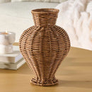 Woven Faux Rattan Decorative Vase