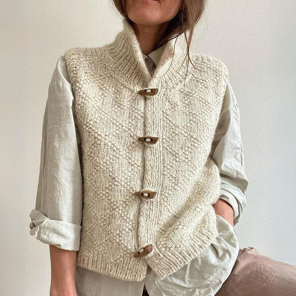 Evy - Elegant Wool Cardigan with Buttons – Warm & Timeless Style