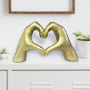 Heart-Shaped Hands Gold Resin Figurine