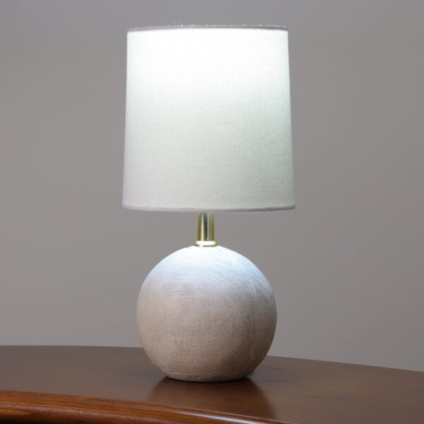 Mini Ball Table Lamp, 12.75″ H – Off-White Base