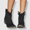 Women’s Ankle Boots - Suede Texture - Western Style - Low Heel Comfortable Fit