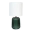 Mini Green Glass Stripe Table Lamp, 12.75″