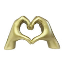 Heart-Shaped Hands Gold Resin Figurine