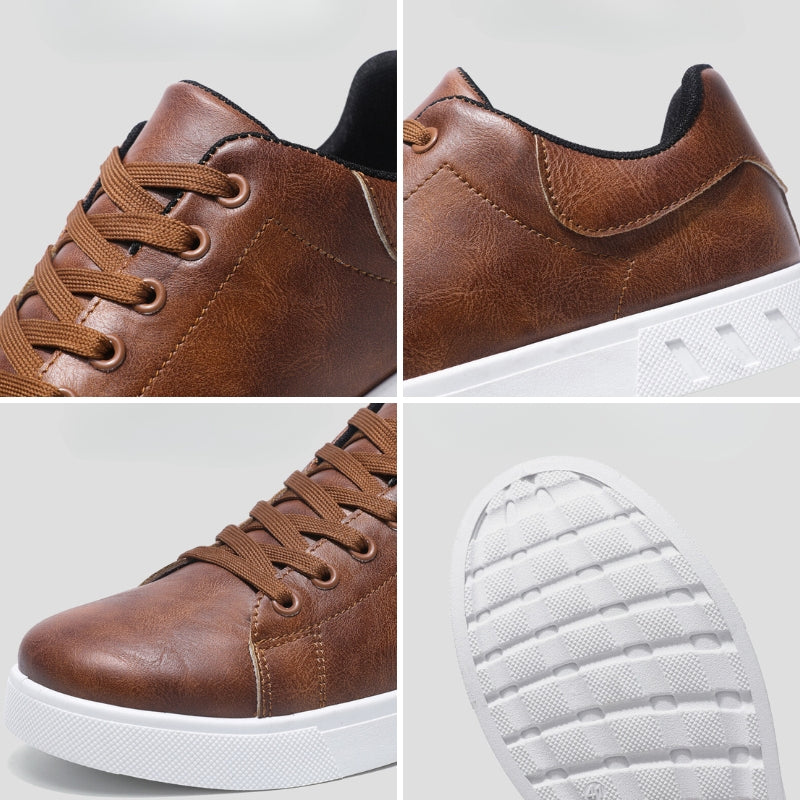 Stylish Leather Sneakers for Men – Comfort & Modern Design