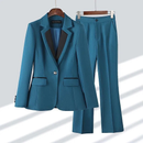 Single-button coat and pants set for women