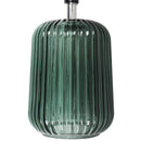 Mini Green Glass Stripe Table Lamp, 12.75″