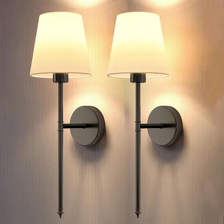 Wireless Fabric Wall Light (SET OF 2 + 2 BULBS FREE) - Elegant &  Wireless