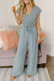 Elegant solid color v-neck jumpsuit for women