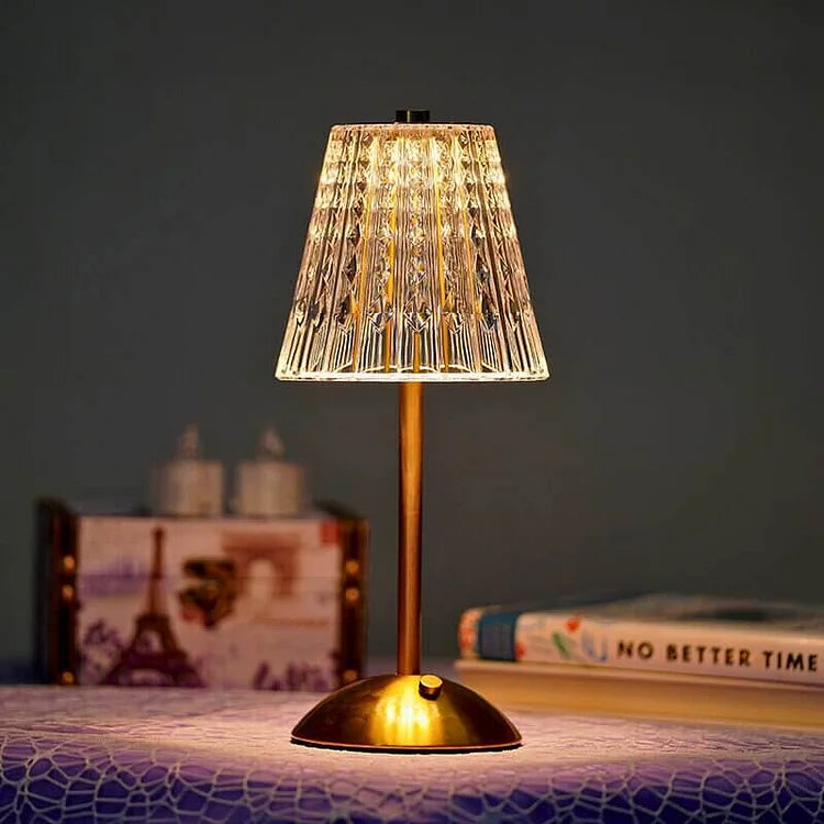 Crystal Metal Cordless Table Lamp