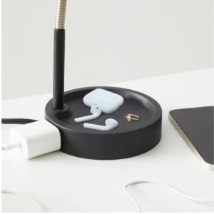 LED Desk Lamp with Catch-All Base and AC Outlet - Image 3