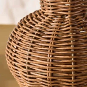 Woven Faux Rattan Decorative Vase - Image 3