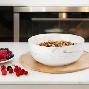 Stoneware Bowl, Grey Marble Design, Microwave, Freezer, and Dishwasher Safe - Image 2