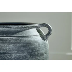Rustic Charm Distressed Blue Terra Cotta Vase - Image 3