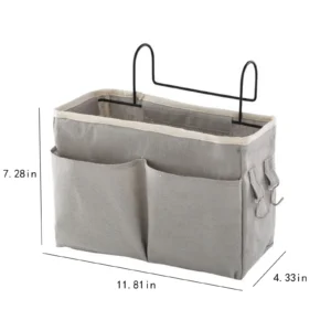 Bedside Hanging Storage Basket, Multi-Function Organizer Caddy for Bunk Beds, Dorm Rooms, and Hospital Beds - Image 4
