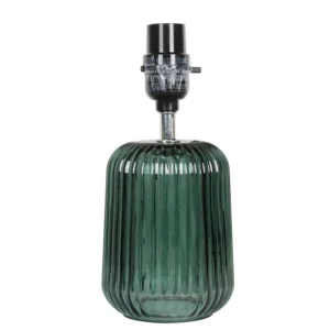 Mini Green Glass Stripe Table Lamp, 12.75" - Image 3