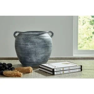 Rustic Charm Distressed Blue Terra Cotta Vase - Image 2