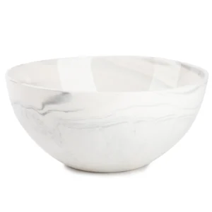 Stoneware Bowl, Grey Marble Design, Microwave, Freezer, and Dishwasher Safe - Image 1