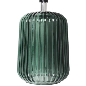 Mini Green Glass Stripe Table Lamp, 12.75" - Image 5