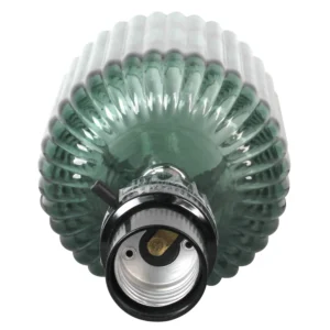 Mini Green Glass Stripe Table Lamp, 12.75" - Image 6
