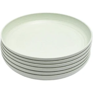 Set of 6 Wheat Straw Plates, 8.75-Inch Round, Unbreakable, Microwave and Dishwasher Safe - Image 3