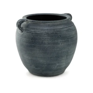 Rustic Charm Distressed Blue Terra Cotta Vase - Image 1