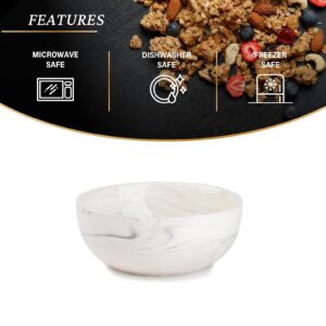 Stoneware Bowl, Grey Marble Design, Microwave, Freezer, and Dishwasher Safe - Image 4