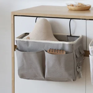 Bedside Hanging Storage Basket, Multi-Function Organizer Caddy for Bunk Beds, Dorm Rooms, and Hospital Beds - Image 2